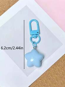 10pcs/5pcs Cute Custard Star Keychains, Soft & Adorable Pentagram Pendant, Suitable For Bag Decoration, Perfect Gift For Holidays, Birthday, Wedding, Back To School, Graduation - Multicolor - View 2