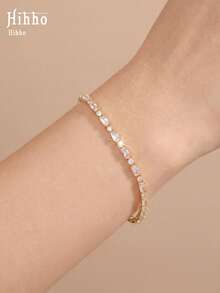 Hihho 1pc Unique Colorful Crystal Geometric Design Bracelet, Multiple Colors Available, Minimalist Fashionable Versatile Dopamine Bracelet, Suitable For Daily Wear And Holidays - Bracelet - View 7