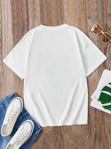 Women's 100% Cotton Leap Crew Shirt - Teen Girl Portrait Print T-Shirt, Casual And Fun For Summer - Lightweight, Breathable, Summer Best-Seller - 白色的 - 查看 3