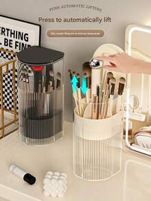 Tempat Penyimpanan Kuas Makeup Otomatis, Organizer Makeup Anti Debu, Kotak Penyimpanan Meja Rias Mewah, Cocok untuk Pensil Alis, Lipstik, Alat Kosmetik, Dekorasi Kamar Tidur, Perlengkapan Sekolah. - MultiWarna - View 8