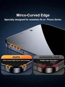 2-In-1 (1 Privacy Screen Protector + 1 Lens Protector) Anti-Glare Eye-Protecting Privacy Screen Protector, Providing More Comprehensive Privacy Protection, Compatible With IPhone 17 Pro Max, 16e/17 Air/17/17 Pro Max/17 Pro/16 Plus/14 Plus/13 Pro Max - Black - View 4