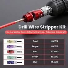 NEW 2026 8 In 1 Wire Stripper Kit Drill With Twisting Connector, Automatic Wire Stripping Drill Wire Stripper And Twisting Professional Electrician, Zinc Alloy The Best Gifts For Parents - Default - View 2