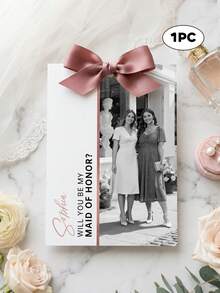 1/3pcs Personalized Photo Bridesmaid Invitation Card, "Will You Be My Bridesmaid?", Maid Of Honor Card, Wedding Gift, Wedding Souvenir ,Forever Love, Gift Ideas - Multicolor - View 52