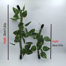一套7.87英寸/11.81英寸爬行动物藤蔓和叶子，适用于鱼缸装饰，也可用于装饰变色龙、蜥蜴、螃蟹、蜘蛛和壁虎的栖息地。 - 30公分 - 查看 1