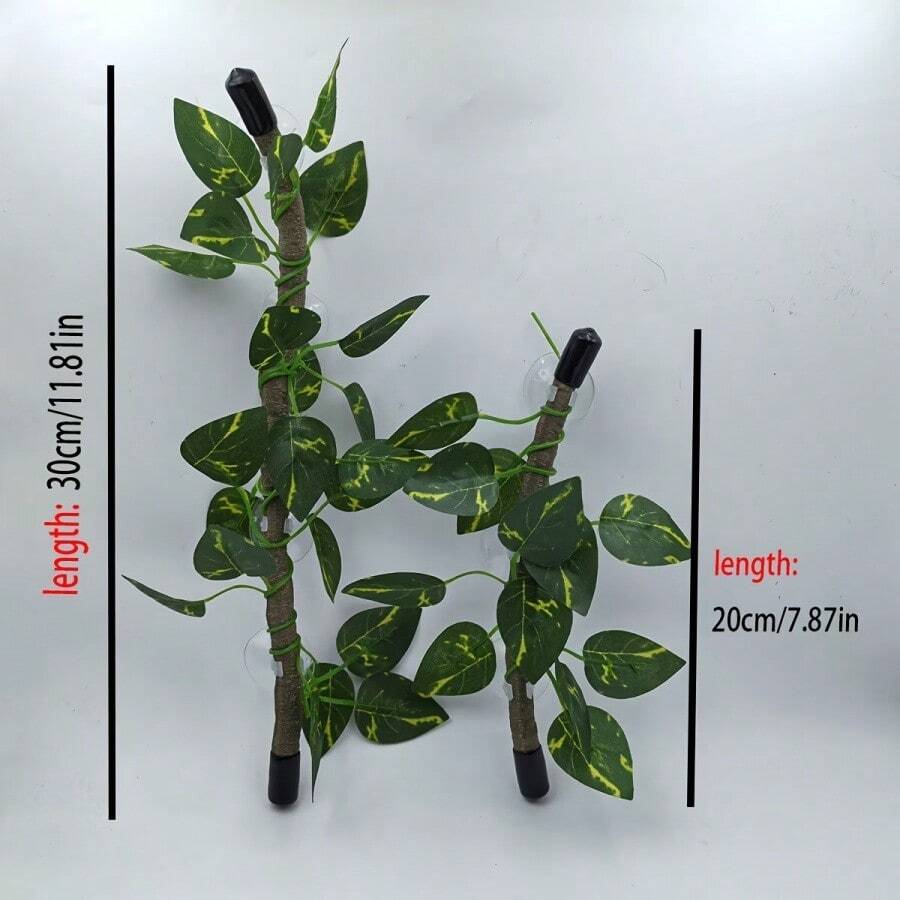 一套7.87英寸/11.81英寸爬行动物藤蔓和叶子,适用于鱼缸装饰,也可用于装饰变色龙、蜥蜴、螃蟹、蜘蛛和壁虎的栖息地。 - 30公分 - 查看 1