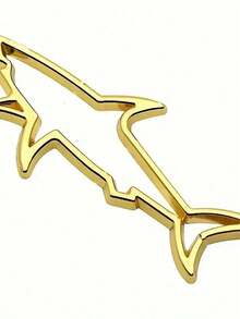 3D Metal Car Sticker, Simple & Practical Multifunctional Shark Badge Sticker, Car/Motorcycle Fuel Tank Cover Decor Logo Auto Accessories, Suitable For All Vehicle Exterior Stickers - A - View 4
