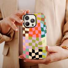 Casing Ponsel Motif Kotak-kotak Berwarna-warni, Pelindung yang Kompatibel dengan iPhone 17, 16, 15, 14, 13, 12, 11 Pro Max - MultiWarna - View 2