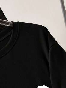 Camiseta de manga corta con cuello redondo y corte ajustado para hombre Homme, a la moda para el verano, ropa de calle CHICAGO para hombre. 0ACX - Negro - Ver 3