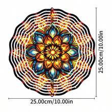 3D Mandala Wind Spinner With American Flag Design - Bird Repellent & Rotating Wind Chime, Battery-Free, Feather-Inspired Outdoor Decor, 1pc (Pendant Not Included), Random Style - A - View 5