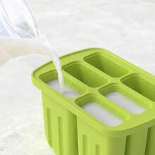 夏季矽膠冰棒模具，易脫模矽膠冰球製作器，雞尾酒，6格冰棒製作模具，冰棒模具，冰盤，製冰器，夏季與海灘度假必備，冰模，萬聖節與聖誕節禮物 - 彩色 - 查看 2