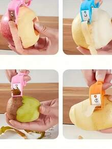 1pc Multifunctional Stainless Steel Peeler With Wooden Handle, High Quality Durable And Easy To Clean, Suitable For Various Fruits And Vegetables, Essential Kitchen Tool, Random Color - Multicolor - View 12