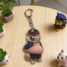 3D Sticker 1pc/2pcs 3D Pug Sleeping Keychain, Multifunctional Clip Decoration Accessory - Black - View 4