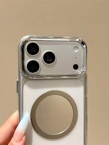 1pc Metal Rings Mobile Phone Case, Selfie Mirror Sticker, Magnetic Sheet Ultra-Thin Self-Adhesive Magnetic Metal Sticker Mirror Surface, Apply Universal Magnetic Sheet.For IPhone17Promax/17Pro/17/17Air/16ProMax/16Pro/16/16Plus/15ProMax/15Pro/15/15Plus/14ProMax/14Pro/14/14Plus/13ProMax/13Pro/13/12ProMax/12Pro/12/11 Smartphone Case, Suitable For Both Men And Women - Clear - View 4