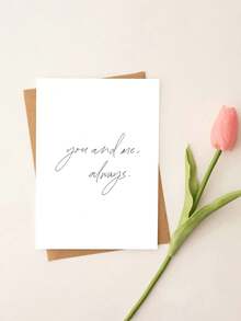 1 Thiệp chúc mừng đám cưới "Em và Anh Mãi Mãi" kèm phong bì, lời chúc lãng mạn tối giản dành cho cô dâu chú rể, bên trong để trống. - A - Xem 3
