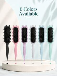 Aquaman brush 卷发造型梳 - 防毛躁，顺滑造型梳，适用于卷发、波浪发和螺旋发，梳齿柔软，具有头皮按摩功能，轻巧便携，干湿两用，可吹干，增加蓬松度并打造清晰卷度，适合居家、旅行、沙龙和日常使用。 - 彩色 - 查看 10