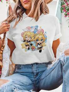 Damen T Shirt Modisches Basic Must Have Bequemes Freizeit Outfit Sommer Neu  Fashion - White - View 1