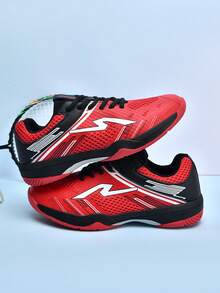 1 Pair Unisex Sports Casual Shoes, Badminton Shoes, Low-Top Tennis Shoes, Breathable Mesh, Comfortable Professional Table Tennis Shoes, Shock-Absorbing & Supportive, Suitable For Pickleball, Outdoor Sports - Red - View 9