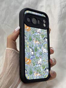 NR147 猫好き必見,対応するPixel 10 9 8 Pro 9A 8A ケース、対応するiPhone17 16 15 14 13 12 11 Pro Max 7 8 16 15 14 Plus 16e 17e 17 Air ケース、フルカメラ保護ソフト TPU ケース、キャンディカラーエンジェルアイラダーマットシリコン肌に優しいタッチフォンケースカバー（女性＆女の子向け） - ブラック - チェックする 2