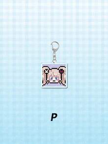 1pc Acrylic Cute Pixel Art Character Pendant, Suitable For Backpack, Bag, Wallet Decoration, Gift For Friends - Multicolor - View 5