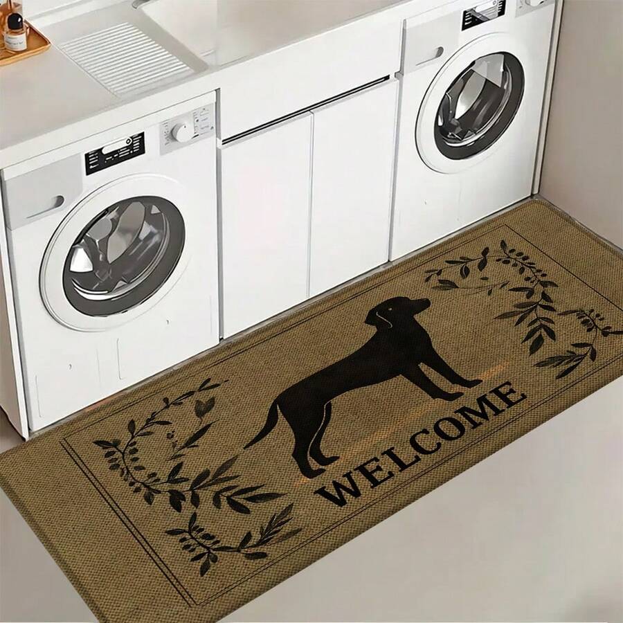 1 tấm thảm trải sàn nhà bếp, thảm trang trí, thảm phòng tắm, thảm cửa ra vào bằng vải lanh in hình chó, hình chữ nhật in 3D, thích hợp cho phòng khách, phòng ngủ, hành lang, phòng tắm, phòng giặt - Thảm polyester, trang trí nhà cửa trong nhà và ngoài trời. - Nhiều màu - Xem 1