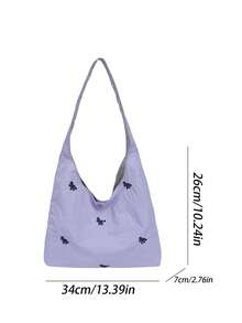 Women's Large Capacity Casual Solid Color Shoulder Bag - Purple - View 5
