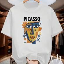 Printed T-Shirt For Men And Women - 白色 - 查看 1