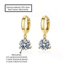 KAHOOT Một đôi bông tai bạc 925, 0.5 carat x 2/1 carat x 2/2 carat x 2, với thiết kế cổ điển, thanh lịch, giản dị và đa năng, đính đá Moissanite tròn ba chấu. Đôi bông tai chất lượng cao dành cho cả nam và nữ này là món quà hoàn hảo cho mùa thu/đông, thích hợp để đeo hàng ngày, trong đám cưới, tiệc chiêu đãi, các buổi khiêu vũ, và các dịp như Ngày của Mẹ, Ngày của Cha, sinh nhật, kỷ niệm, lễ trưởng thành, Lễ Phục Sinh và Ngày Valentine. - Vàng - Xem 6