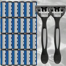 6-Layer Men's Razor Set With Multiple Ultra-Sharp Blades - Ergonomically Designed For Effortless Shaving 6-Layer Stainless Steel Razor Head,Replaceable Beard & Mustache Grooming Tool With Handle - Multicolor - View 13