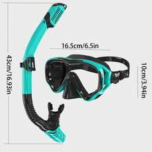 Equipo de snorkel para adultos, máscara de snorkel con gafas antivaho de vidrio templado de 180 grados, tubo de respiración seco, adecuado para hombres y mujeres - Multicolor - Ver 4