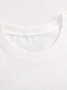 Tops para Mujer 2026 Primavera: Tops de Moda con Estampado de Letras, Camiseta de Algodón Puro con Cuello Redondo para Mujer, Diseño Sencillo, Cómoda y Transpirable, Adecuada para Uso Diario Casual, Versátil, Muestra un Estilo Natural y Elegante, Esencial para Fiestas de Verano, Entrega Local, Ropa de Verano Holgada y Cómoda. - Blanco - Ver 4