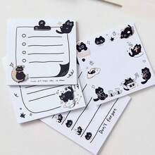 1/4/8 Pcs Cute Black Cat Sticky Notes - Easy To Tear Off Without Leaving Marks, Suitable For Office, School, Home, Planners, Perfect Gift For Cat Lovers (20 Sheets/Book), Cat Supplies, Office Supplies, Fun Stationery, Smooth - A - View 9