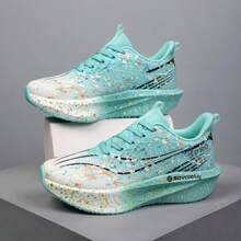 Giày chạy marathon unisex với tấm carbon, giày thể thao lưới thoáng khí nhẹ. - Màu xanh lam - Xem 1