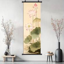 2D平面 2D平面 1件精美手工無框傳統中國卷軸畫，蓮花主題，非常適合客廳家居裝飾。這款裝飾藝術畫布海報是送給朋友的絕佳禮物，適用於室內和 - 卡通 - 查看 7