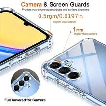 透明防摔 TPU 手機殼，具備防震保護，超薄手機殼，相容 Galaxy A17 A07 A56 A36 A26 A16 A55 A25 A35 A15 A05 A57 A37 A27 S25 FE S26 Ultra S24 S23 S22 S21 Plus，相容 Galaxy S25 S24 S23 S22 S21 S20，相容 12 13C 10 Note 10S Note 14 Pro+ Note 8，相容 P30，手機殼 - 無色 - 查看 3