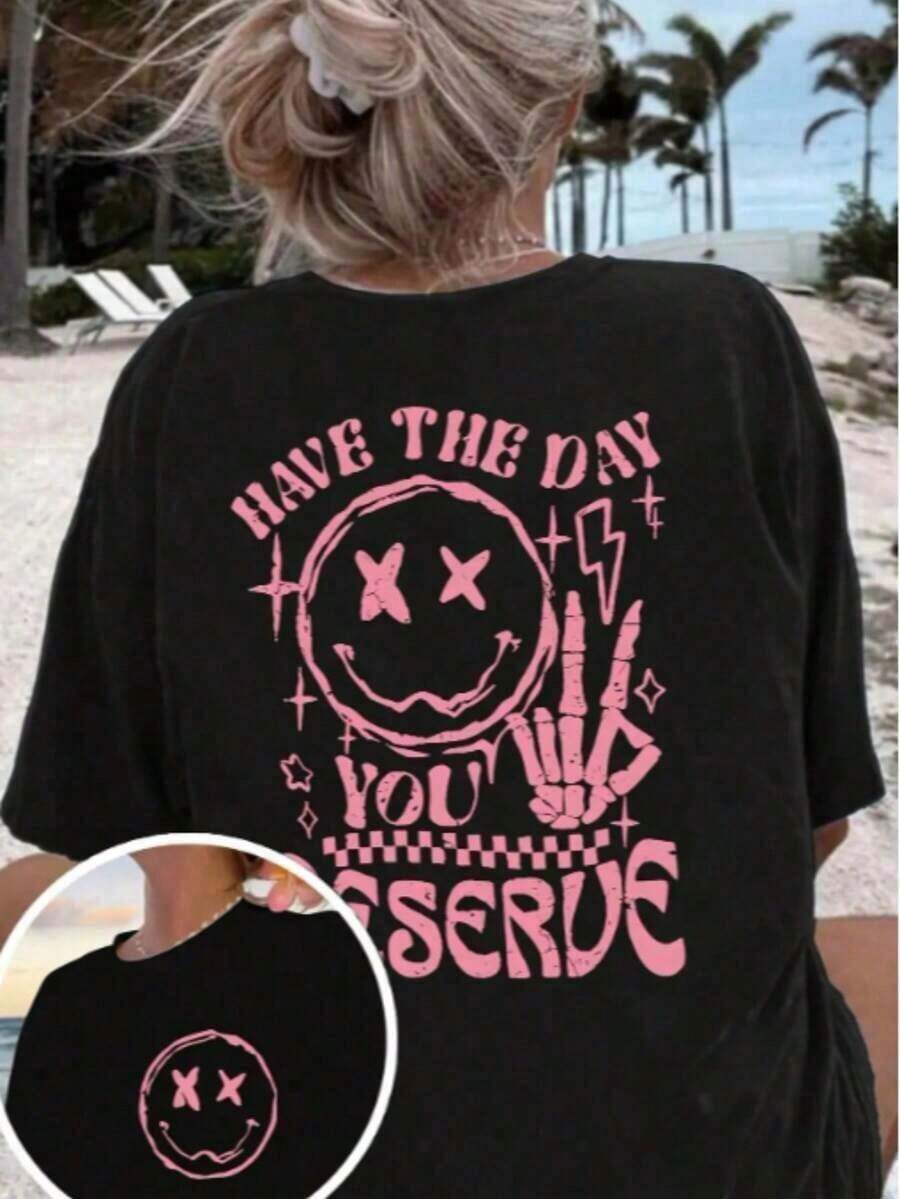 Plus Size T-Shirts - màu đen - Xem 1