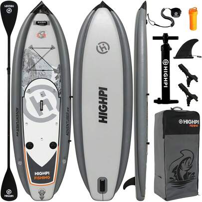 Highpi Inflatable Stand Up Paddle Board Youth And Adults – Wide With Premium Accessories, Blow Up Paddleboard Surfing, Fishing, Yoga & More