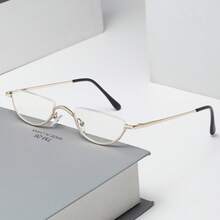 Business Half-Frame Metal  Light Reading Glasses, With A Slim Frame That Is Lightweight And Comfortable To Wear, Does Not Press On The Ears Even After Prolonged Use, Suitable For Office Computer Reading, Home Reading, And Writing - 紅色 - 查看 3