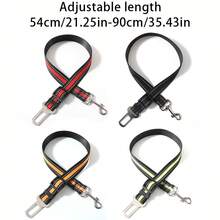 BVEOYPET 1pc Adjustable Reflective Pet Car Seat Belt, 54-90cm Dog Safety Belt With Buckle, Nylon Travel Leash For Small Medium Dogs, Keep Pets Secure In Vehicle - Multicolor - View 3