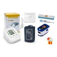 Blood Pressure Monitor Kit With Oximeter And Thermometer (White) - White - View 11