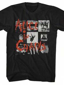 T-shirt Alice In Chains Jar Of Flies - Style de rue vintage, style lâche en coton, manches courtes, col rond, unisexe. T-shirts pour hommes, streetwear, été - Noir 7 - Voir 7