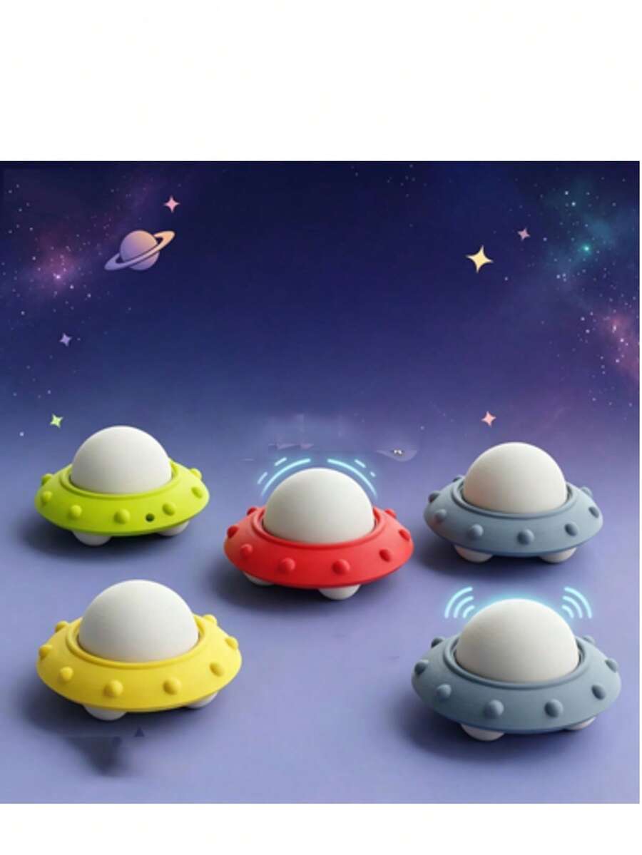 1pc 3D Printed UFO Clickable Keychain, Ideal Gift For Adults, Desk Toy For Home, Office, Administration - one-size - View 1