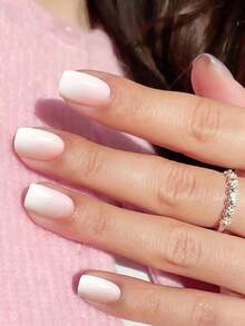 20pcs Ombre Pink Nail Stickers, Full Coverage Shiny Nail Art Stickers - Women Self-Adhesive Nail Stickers - Easy To Use And Long-Lasting Nail Stickers, DIY Nail Decoration, Suitable For Holiday, Party, Carnival, Stage, Music Festival Decoration - Baby Pink - View 5