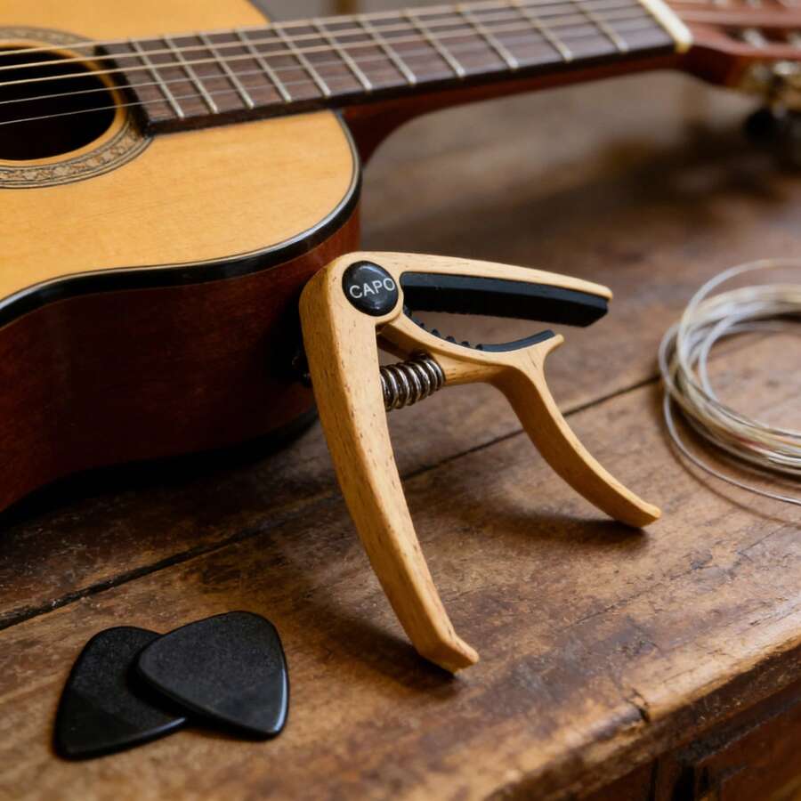 Capo de guitarra de alta calidad multicolor con resorte de tensión, apto para guitarra y ukulele - Multicolor - Ver 1