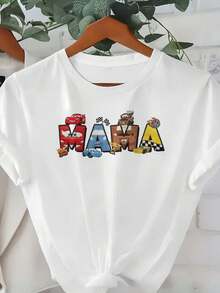 Damen T Shirt Sommer Mode Freizeit Klassisch Bequem Vielseitig Trendstyle Must Have Fashion - White - View 2