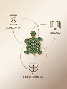 Luxury Rhinestone Turtle Brooch - Fashionable Animal Pin Suitable For Women And Men For Daily Wear And Party, Friend Gift Decorative Badge - Turtle - View 5
