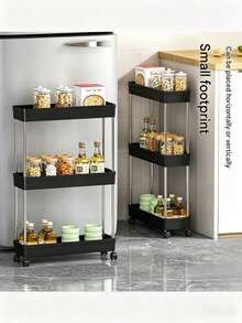1-Piece Set Slim Storage Cart 4 Tier,Bathroom Organizer Rolling Utility,Mobile Shelving Unit Slide Out For Office, Kitchen, Laundry Room & Narrow Places - Multicolor - View 10