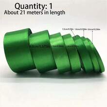 25 Yards Green Satin Ribbon, Suitable For Gift Wrapping, Bow Making, Bouquets, Wreaths, DIY Crafts, Sewing Projects, Baby Showers And Weddings - Multicolor - View 2