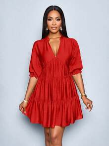 Atuendos de verano, ropa de verano, atuendo para conciertos, atuendos de mujer para raves, atuendos para festivales, atuendos para vacaciones, atuendos casuales de negocios para mujer, atuendos de playa para mujer, atuendos para vacaciones de mujer, atuendos de oficina para mujer, estilo old money para mujer, atuendos bohemios modestos para mujer - Rojo - Ver 6