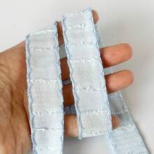1 Yard Brushed Edge Satin Ribbon, Wedding Bouquet Decoration Ribbon, Suitable For Handmade Bouquets, Gift Wrapping, Party Decor, Floral Design, Gift Ribbon, Soft Texture, Event Decoration, Floral Ribbon - 1pc Light Blue - View 2