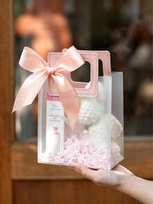 1/5 chiếc Túi xách vuông mờ trong suốt, Túi quà tặng Ngày Valentine, Túi xách nhựa PP mờ, Túi quà tặng cô dâu, Túi mua sắm quần áo, Túi xách dễ thương, Túi đựng quà du lịch xách tay, Túi quà tặng PVC tái sử dụng, Túi quà lưu niệm, Túi quà sinh nhật lãng mạn - Thích hợp cho hoa Ngày Valentine, quà cưới, quà cô dâu, v.v. - Nhiều màu - Xem 7
